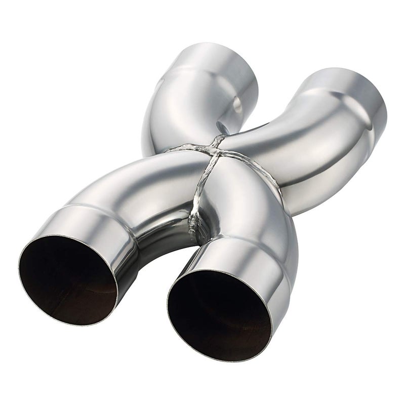LCGP Universal 3" In/Out Crossover X Pipe 12" Length Stainless Steel Exhaust Pipe - Image 3